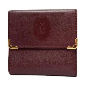 Cartier Must Line - Bordeaux Leather Trifold Wallet